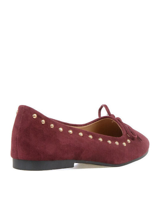 Pantofi balerini pentru femei in Burgundy Culori