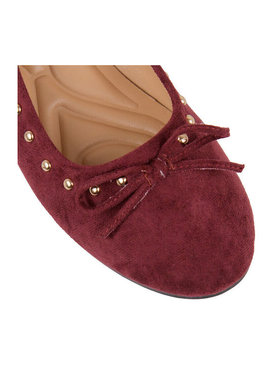Pantofi balerini pentru femei in Burgundy Culori
