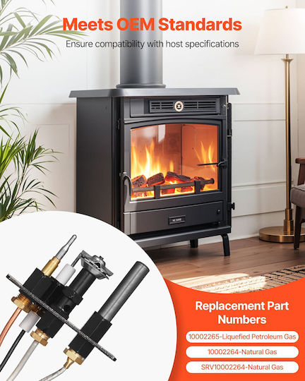 Vevor Gas Fireplace Pilot Assembly Natural Gas & LPG Suitable for Majestic Vermont Castings Temco Rqbldhzjsdzjs88ty001v7