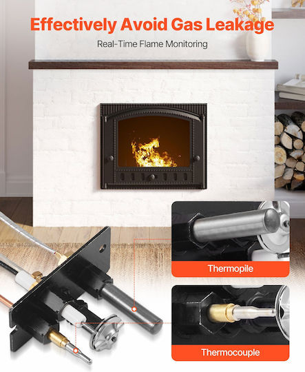 Vevor Gas Fireplace Pilot Assembly Natural Gas & LPG Suitable for Majestic Vermont Castings Temco Rqbldhzjsdzjs88ty001v7