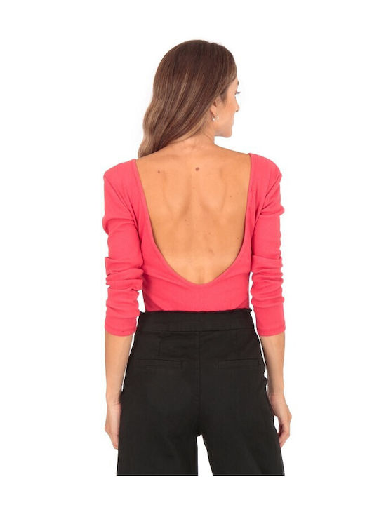 Red Ripped Bodysuit Open Back