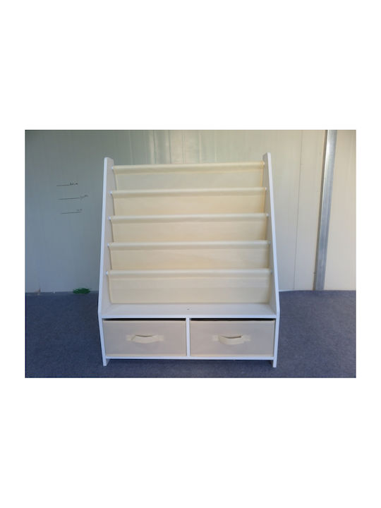 Bibliotecă pardoseală Metal Alb 70x30x85cm