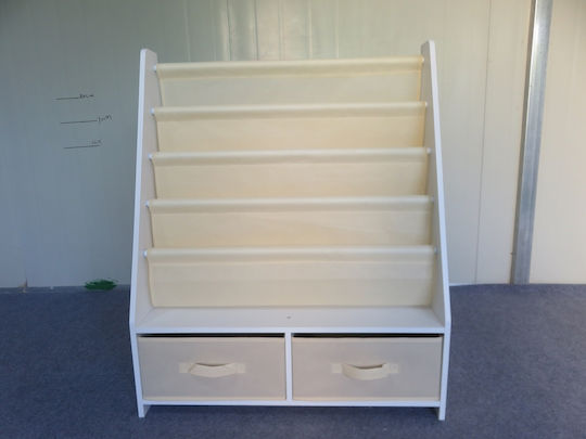 Bibliotecă pardoseală Metal Alb 70x30x85cm