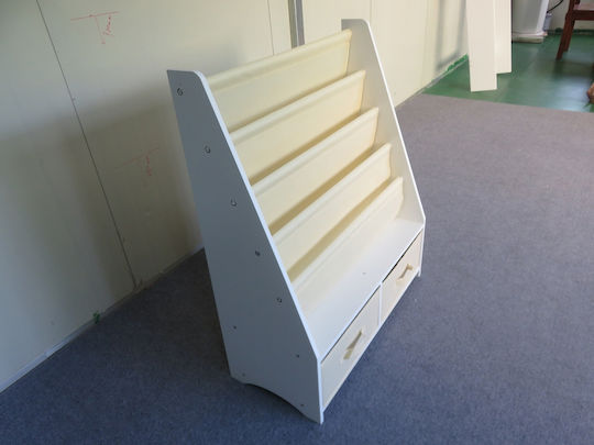 Bibliotecă pardoseală Metal Alb 70x30x85cm