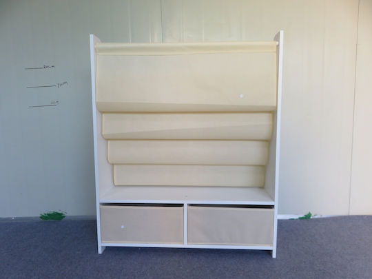 Bibliotecă pardoseală Metal Alb 70x30x85cm