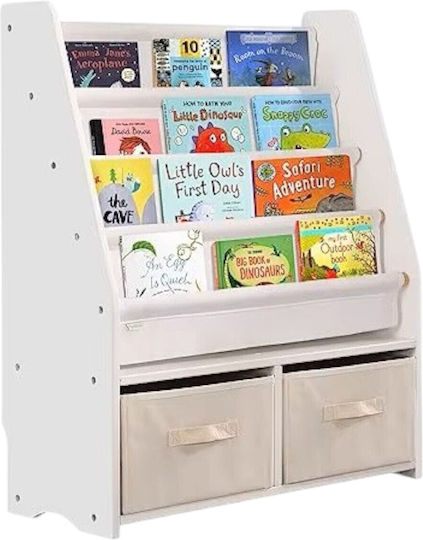 Bibliotecă pardoseală Metal Alb 70x30x85cm