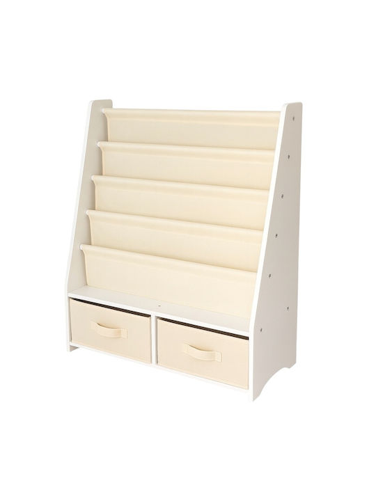 Bibliotecă pardoseală Metal Alb 70x30x85cm