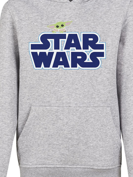 Fleece Kinder-Sweatshirt mit Kapuze und Taschen Grau