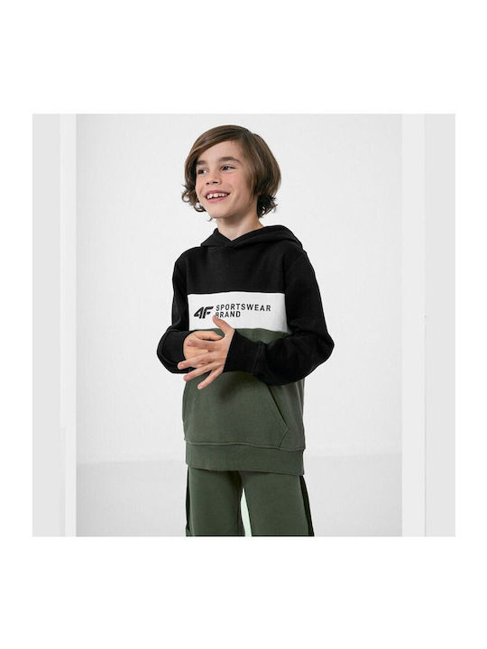 Kids Sweatshirt with Hood and Pockets Khaki