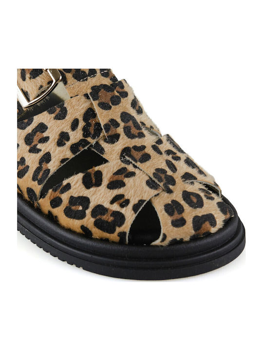 Leather Women's Flat Sandals Flatforms
