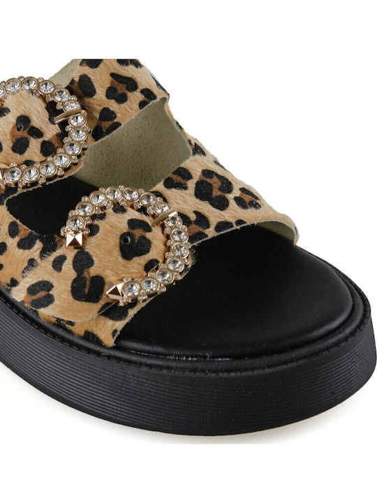 Кожени Дамски Сандали Flatforms