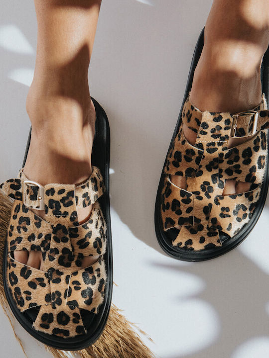 Leather Women's Flat Sandals Flatforms