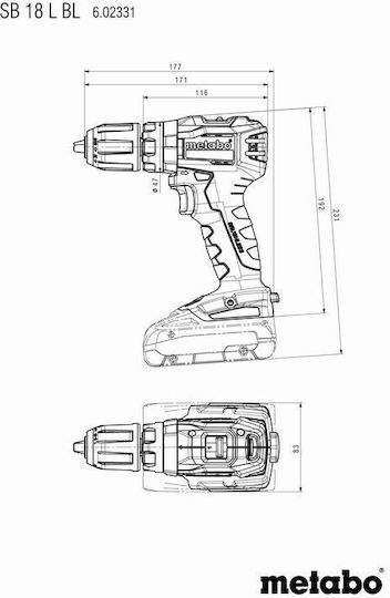 Metabo SB 18 L BL Κρουστικό Δραπανοκατσάβιδο Μπαταρίας Solo Brushless 18V