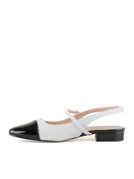 Slingback Ballerinas With strap White