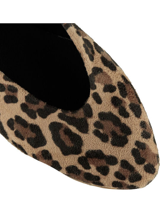 Suede Leopard Ballerinas Multicolour