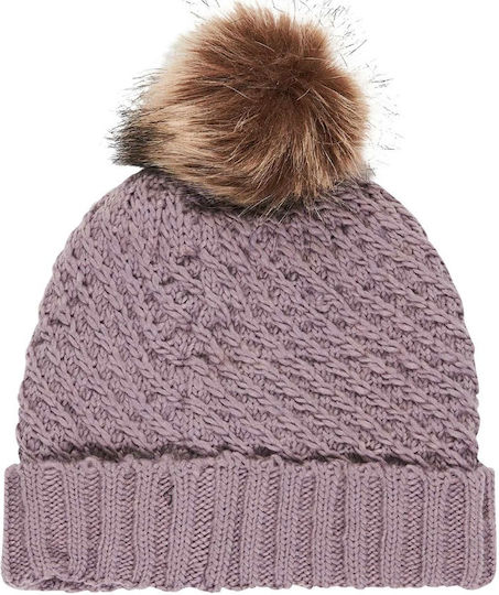 Blizzard Pom Pom Beanie Beanie Knitted in Lilac color