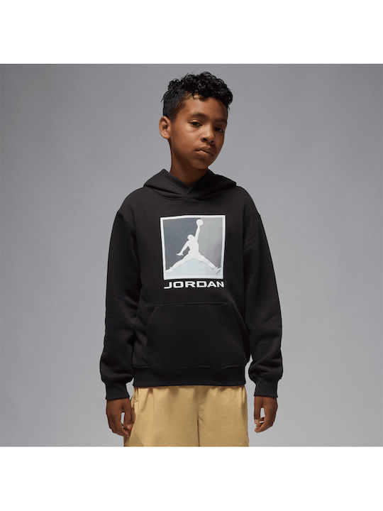 Fleece Kids Sweatshirt with Hood and Pockets Black  Essentials