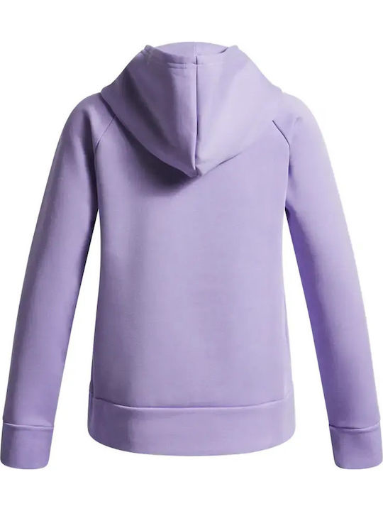 Fleece Lined Kids Sweatshirt With Hood And Pockets Purple Rival