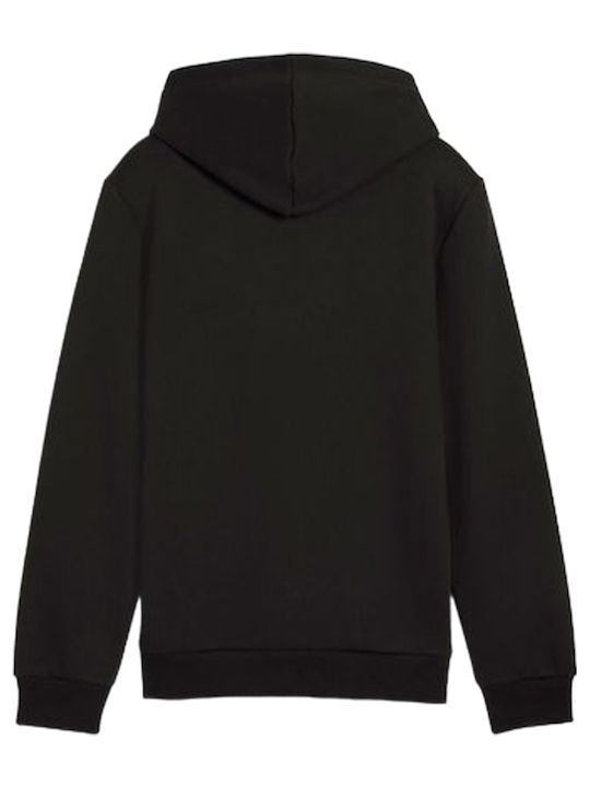 Kids Sweatshirt with Hood and Pockets Black Essentials+