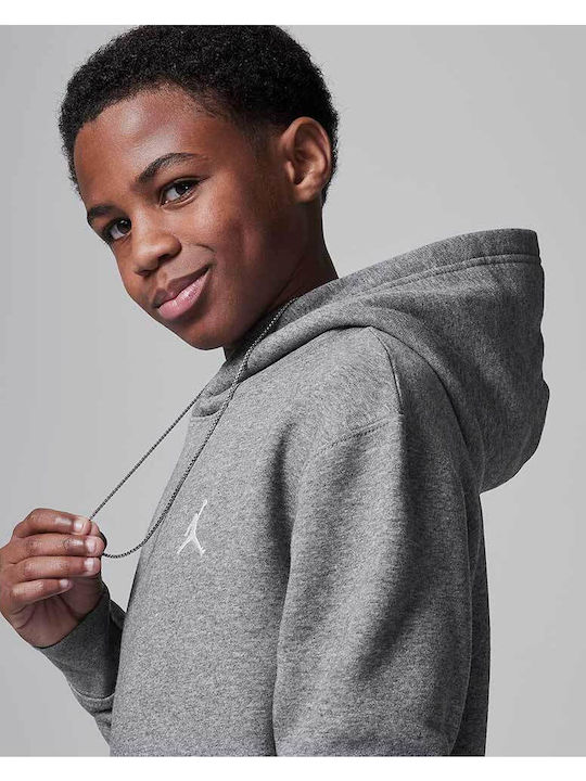 Fleece Kids Sweatshirt with Hood and Pockets Gray