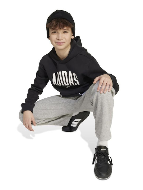 Kids Sweatshirt with Hood and Pockets Black Essentials