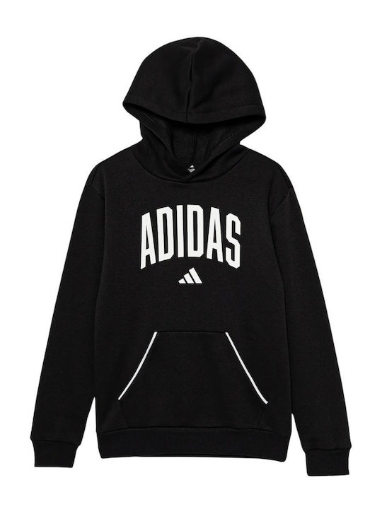 Kids Sweatshirt with Hood and Pockets Black Essentials