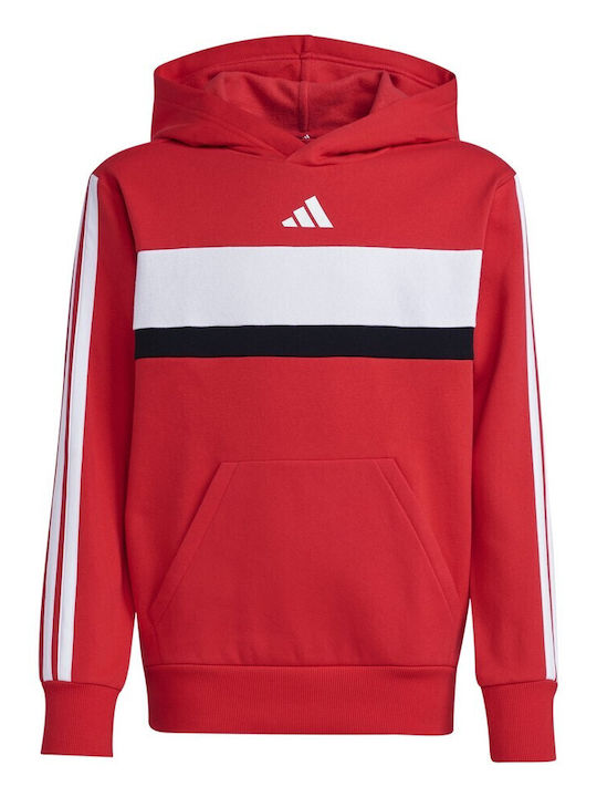 Fleece Παιδικό Φούτερ με Κουκούλα και Τσέπες Κόκκινο Performance