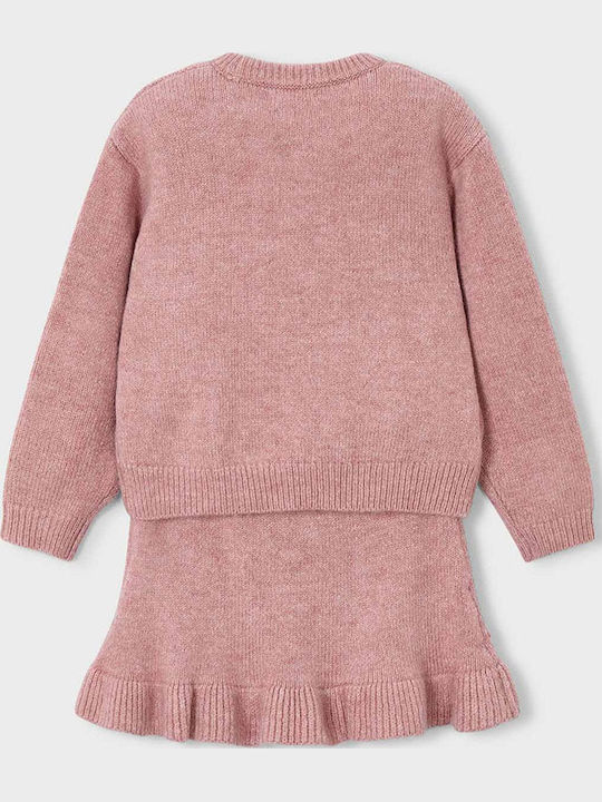 Kids' Set with Skirt Winter 2pcs Pink