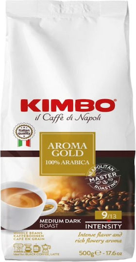 Kimbo Espresso Coffee Arabica Aroma Gold Whole Beans 500gr