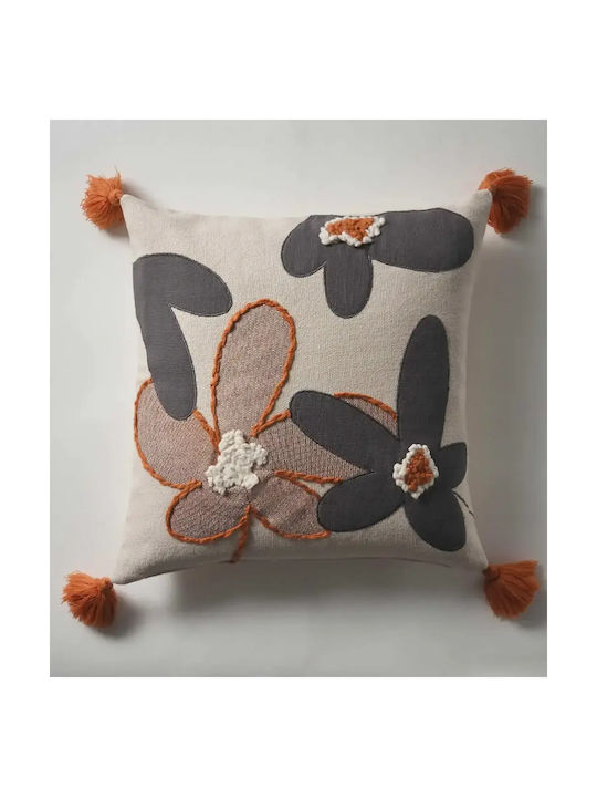 Gofis Home Decorative Pillow Case Louise 265 From 100% Cotton 265 Gray-Terra 45x45cm