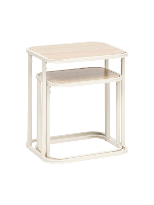 Ορθογώνιο Σετ Ζιγκόν Μεταλλικό Beige 2τμχ Μ39xΠ33xΥ46εκ.