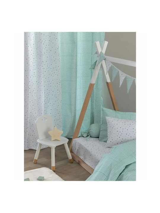 Palamaiki Curtain with Tab Top Bb101 Turquoise 170x270cm