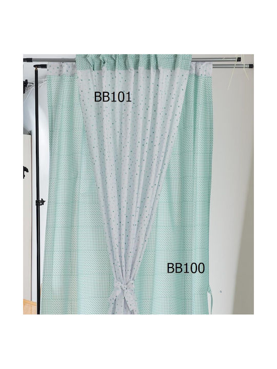 Palamaiki Curtain with Tab Top Bb101 Turquoise 170x270cm
