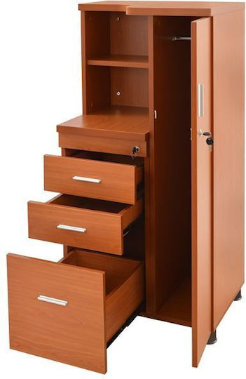 Büroaufbewahrungsschrank Vance Holz mit Schloss Kirsche 80x40x118cm