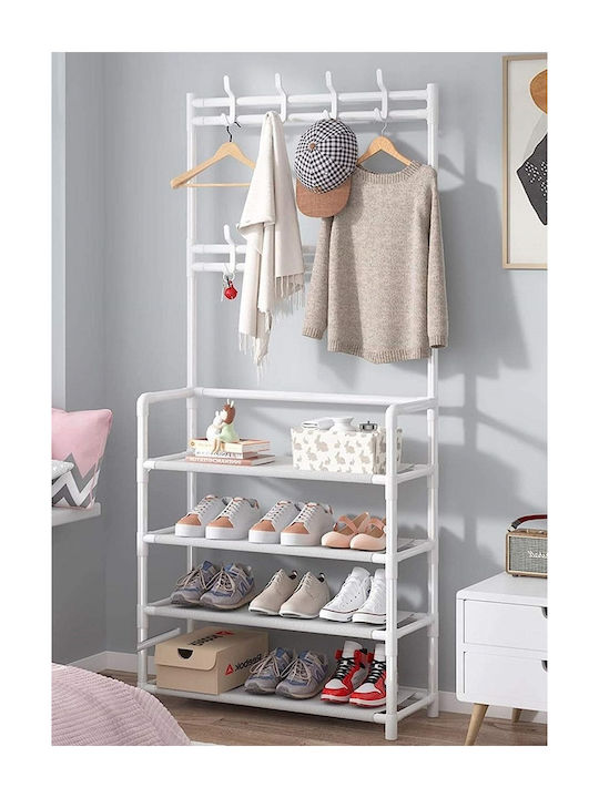 Tradesor Flurmöbel & Aufbewahrung mit Kleiderständer & Schuhregal 170x60x26cm