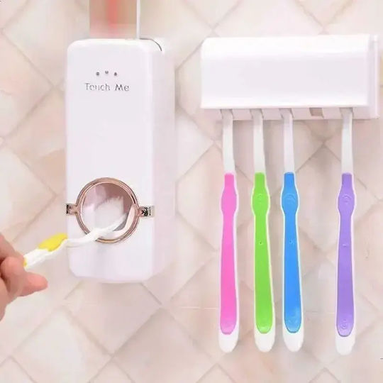 Plastic Wall Μounted Toothbrush Holder White
