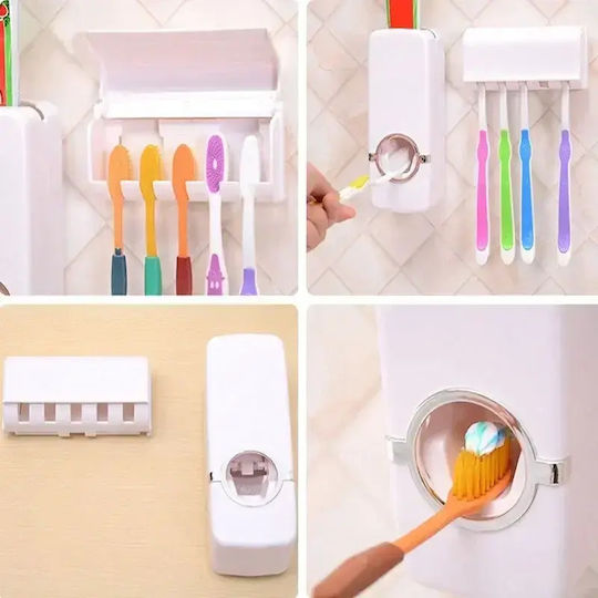 Plastic Wall Μounted Toothbrush Holder White