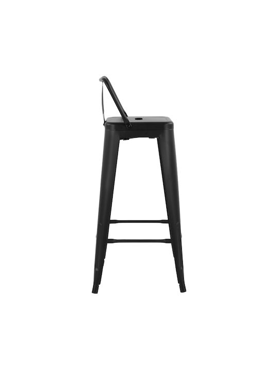 Metallic Outdoor Bar Stool Melita Black 43x43x95cm