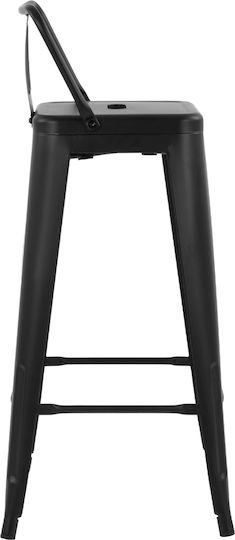 Metallic Outdoor Bar Stool Melita Black 43x43x95cm