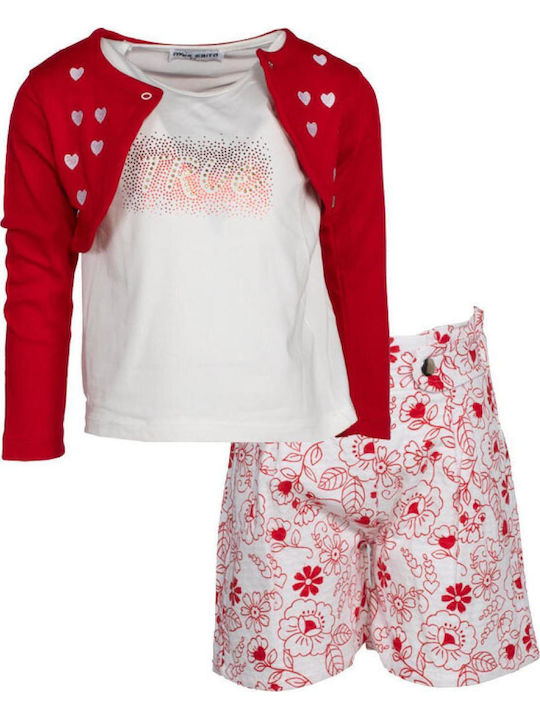 Kids' Set with Shorts Summer 3pcs Red