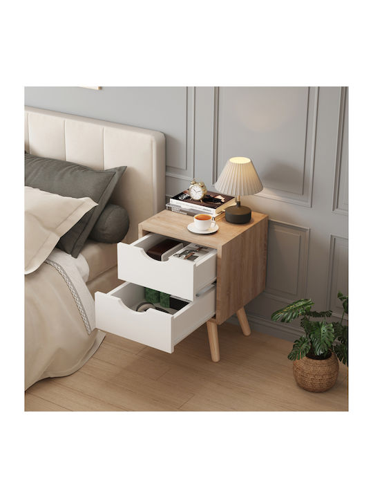 Wooden Bedside Table Beige 29.7x29.7x45cm