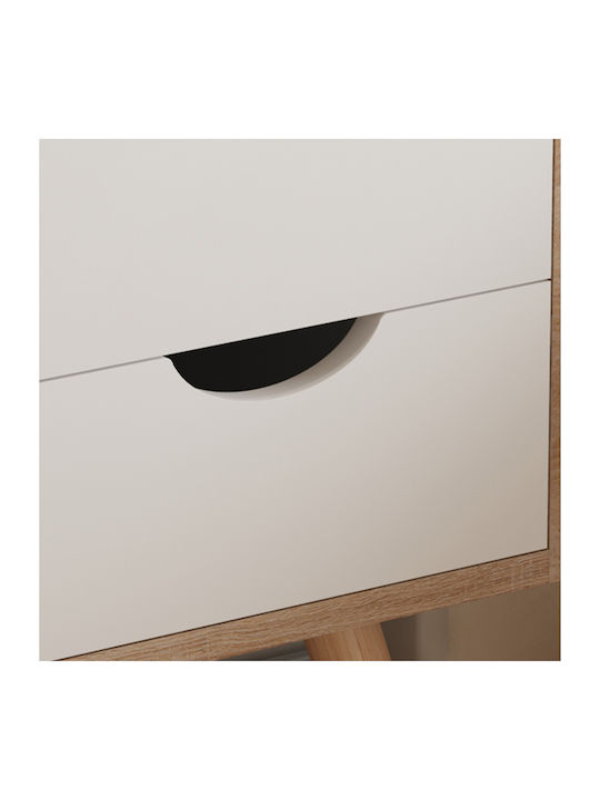 Wooden Bedside Table Beige 29.7x29.7x45cm