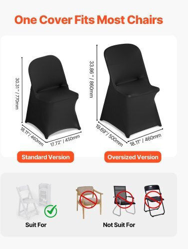 Vevor Еластичен Калъф За стол Black 30бр YTHS30PCSDKJFH4VG001V0