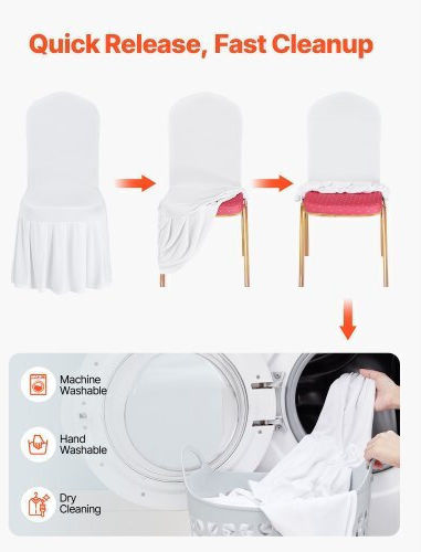 Vevor Elastic Cover for Chair White 30pcs YTBS30PCSZKHCTH0D001V0