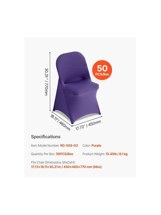 Vevor Elastic Cover for Chair Purple 50pcs YTSZS50PCSDKQTSB6001V0