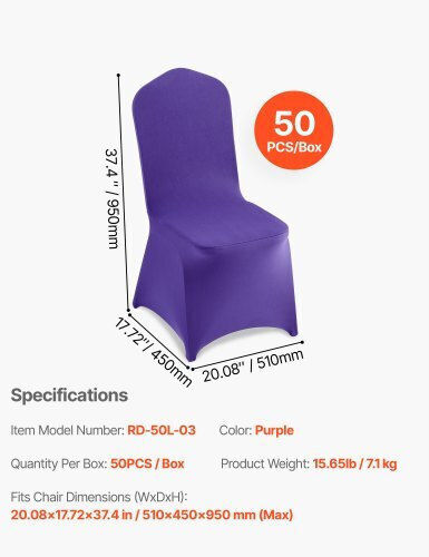 Vevor Elastische Abdeckung für Stuhl Purple 50Stück YTSZS50PCSZKYW0WQ001V0