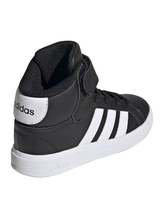 Grand Court Παιδικά Sneakers High με Σκρατς Μαύρα