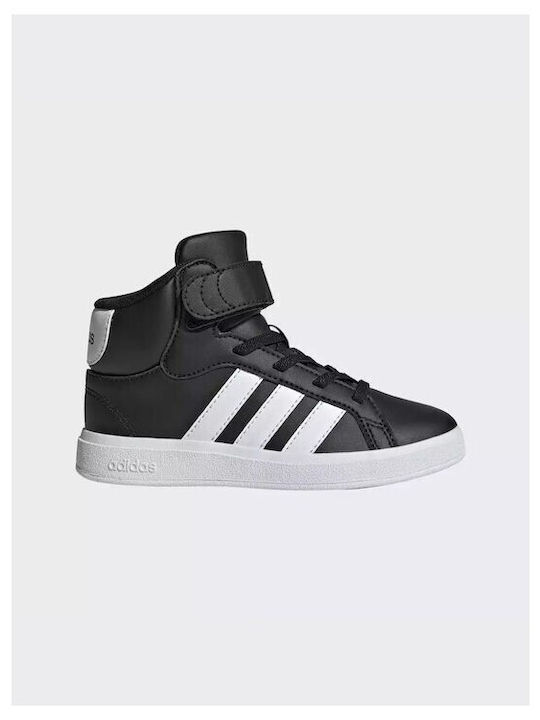 Grand Court Παιδικά Sneakers High με Σκρατς Μαύρα