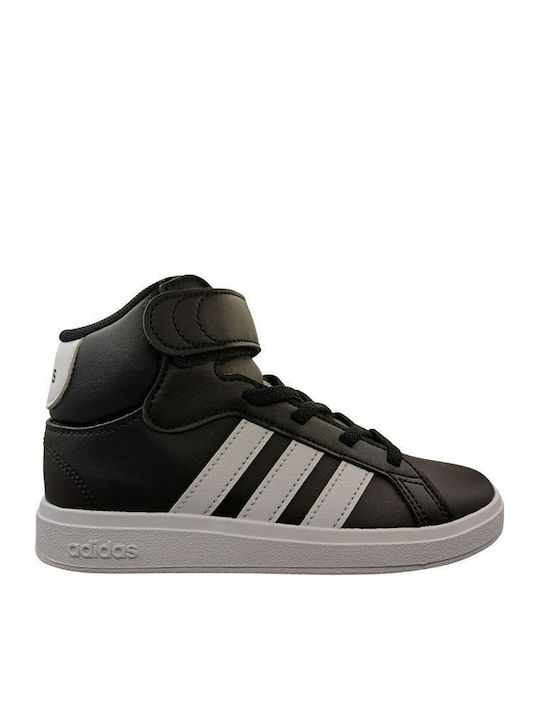 Grand Court Παιδικά Sneakers High με Σκρατς Μαύρα