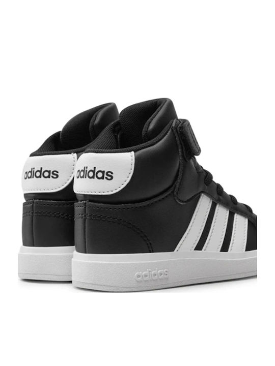 Grand Court Παιδικά Sneakers High με Σκρατς Μαύρα
